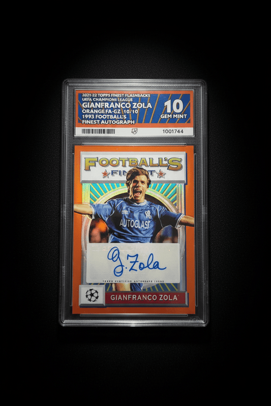 2021/22 Topps Finest Flashbacks UCC Gianfranco Zola Autograph 10/10 ACE Graded Gem Mint 10 - TENTENBREAKS