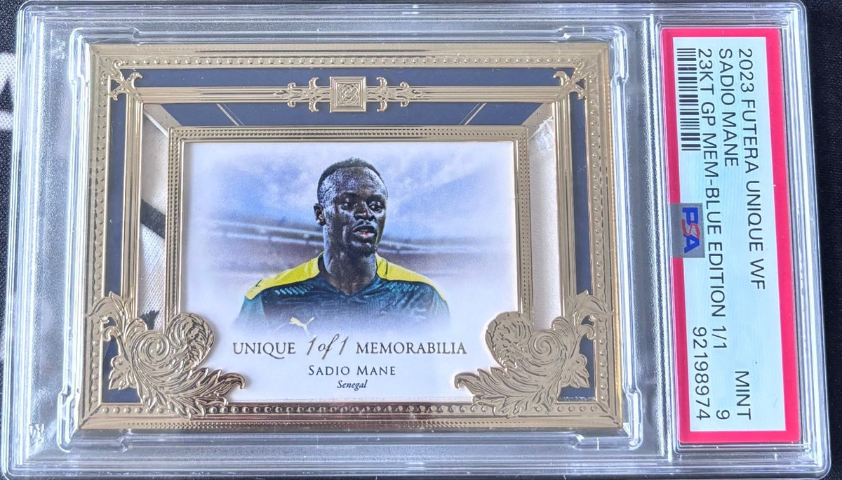 2023 Futera Unique Sadio Mane Match Worn Patch 1 of 1 PSA Graded Mint 9 - TENTENBREAKS