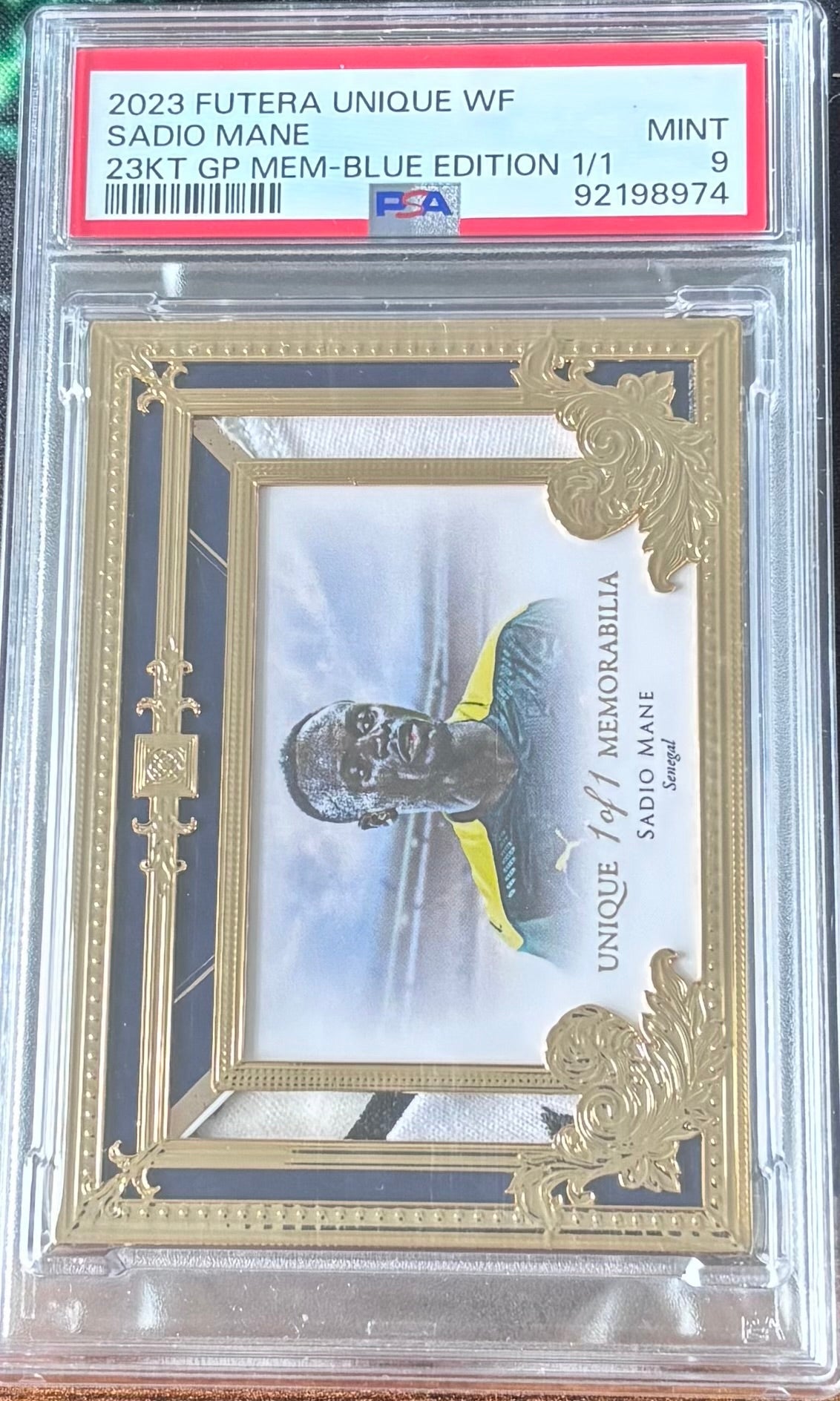 2023 Futera Unique Sadio Mane Match Worn Patch 1 of 1 PSA Graded Mint 9 - TENTENBREAKS