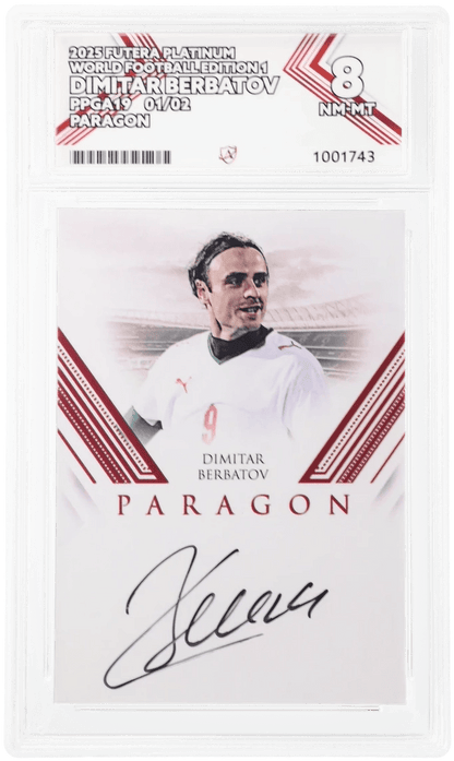 2025 Futera Platinum World Football Edition 1 Dimitar Berbatov Autograph Graded NM-MT 8 - TENTENBREAKS