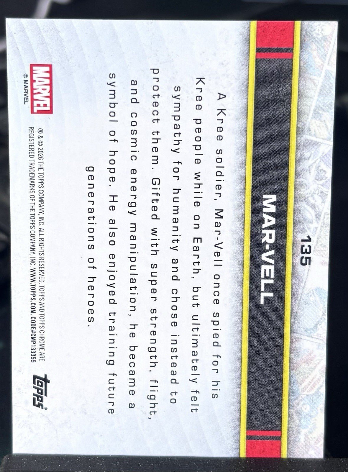 2026 Marvel Chrome Comics Mar-vell numbered 10/10 - TENTENBREAKS